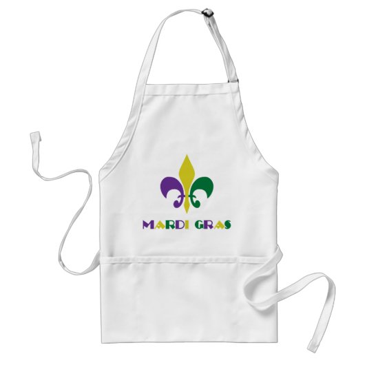 Mardi Gras ~ Fleur De Lis Standaard Schort (Voorkant)