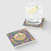 Mardi Gras Fleur de lis Stenen Onderzetter (Zijkant)