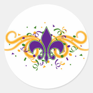 Mardi Gras Fleur-de-Lis Sticker