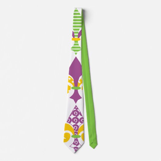 Mardi Gras Fleur de Lis Stropdas (Voorkant)