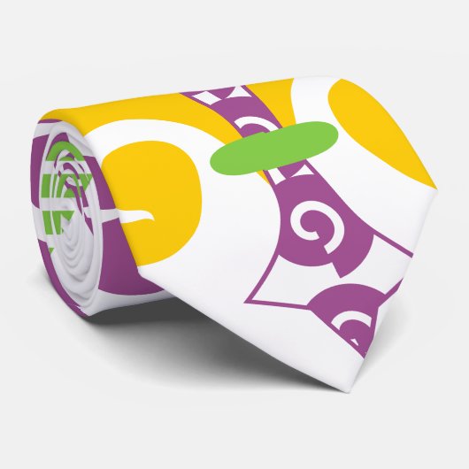 Mardi Gras Fleur de Lis Stropdas (Opgerold)