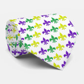Mardi Gras Fleur de lis Stropdas (Opgerold)
