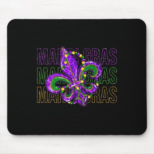Mardi Gras Fleur de Lis Symbool Louisiana Carnaval Muismat (Voorkant)