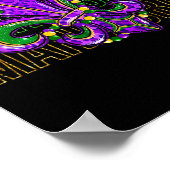 Mardi Gras Fleur de Lis Symbool Louisiana Carnaval Poster (Hoek)
