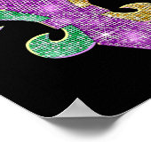 Mardi Gras Fleur de Lis Symbool Louisiana Carnaval Poster (Hoek)