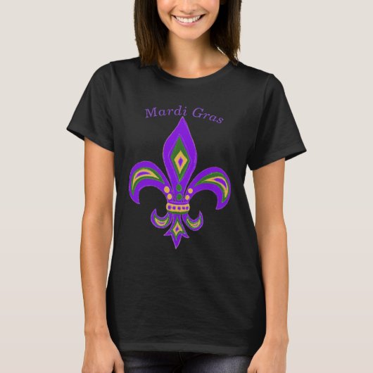 Mardi Gras Fleur de Lis T-shirt (Voorkant)