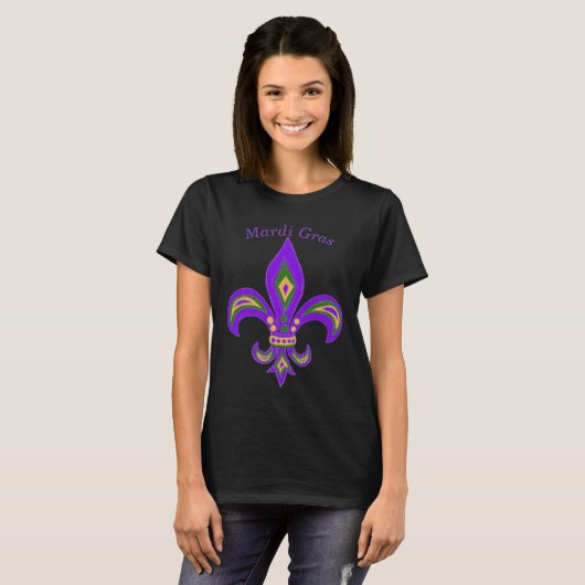 Mardi Gras Fleur de Lis T-shirt (Voorkant volledig)
