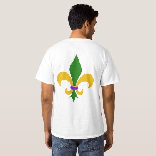 Mardi Gras Fleur de Lis T-Shirt (Achterkant volledig)