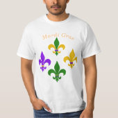 Mardi Gras Fleur de Lis T-Shirt (Voorkant)