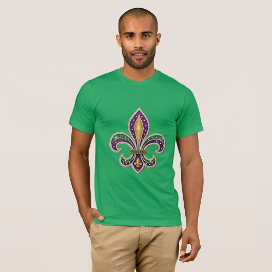 Mardi Gras Fleur de Lis T-Shirt (Voorkant volledig)