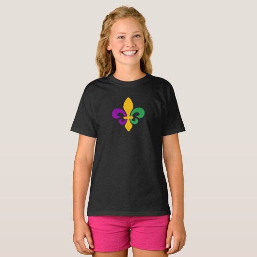 Mardi Gras Fleur De Lis T-Shirt (Voorkant volledig)