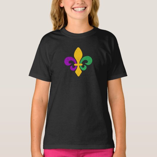 Mardi Gras Fleur De Lis T-Shirt (Voorkant)