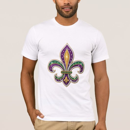 Mardi Gras Fleur de Lis T-Shirt (Voorkant)