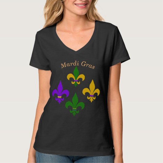 Mardi Gras Fleur de Lis T-Shirt (Voorkant)