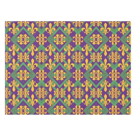 Mardi Gras Fleur de lis Tafelkleed (Voorkant (Horizontaal))