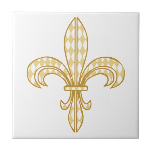 Mardi Gras Fleur De Lis Tegeltje (Voorkant)