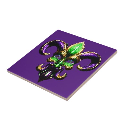 Mardi Gras Fleur De Lis Tegeltje (Zijkant)