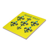 Mardi Gras Fleur De Lis Tegeltje (Zijkant)