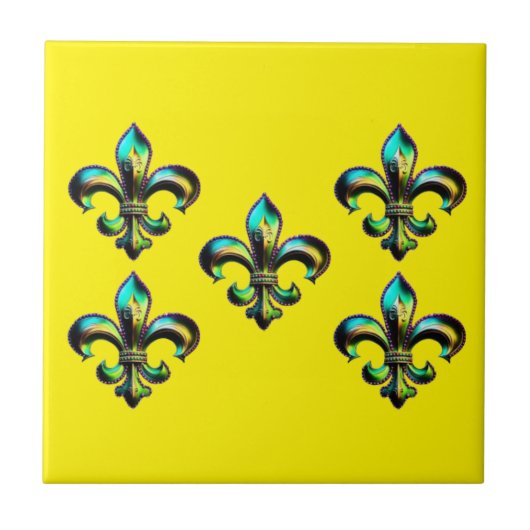 Mardi Gras Fleur De Lis Tegeltje (Voorkant)