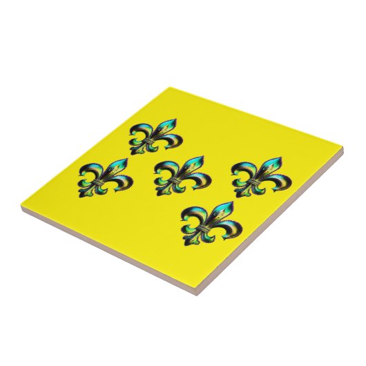 Mardi Gras Fleur De Lis Tegeltje (Zijkant)