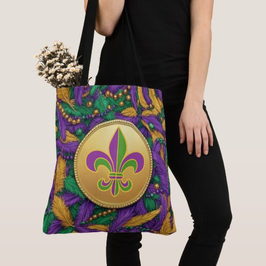 Mardi Gras Fleur de lis Tote Bag (Dichtbij)