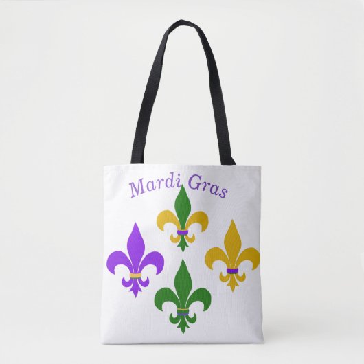 Mardi Gras Fleur de Lis Tote Bag (Voorkant)