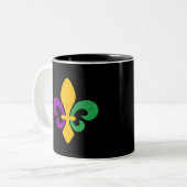 Mardi Gras Fleur De Lis Tweekleurige Koffiemok (Voorkant links)
