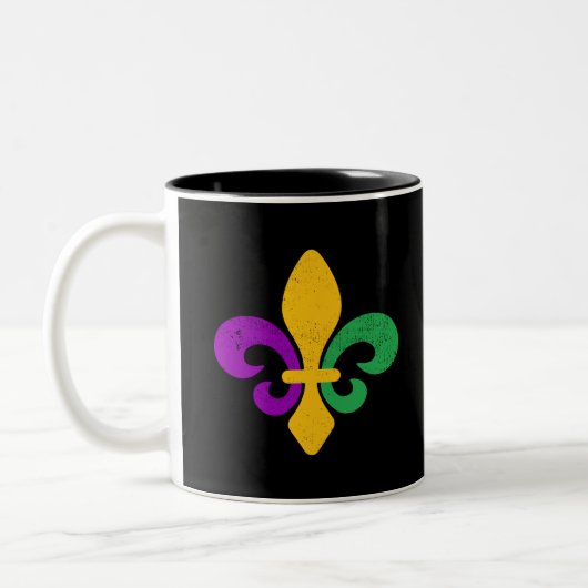 Mardi Gras Fleur De Lis Tweekleurige Koffiemok (Links)