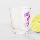 Mardi Gras Fleur De Lis Typografie Paars Roze Shot Glas (Links)