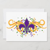 Mardi Gras Fleur-de-Lis-uitnodiging Kaart (Voorkant)