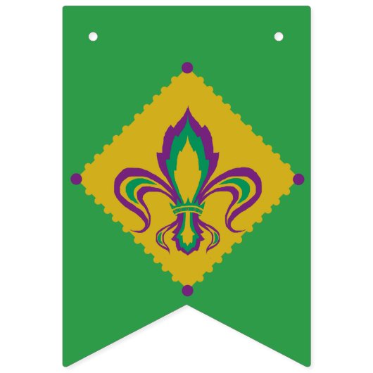 Mardi Gras Fleur De Lis Vlaggetjes (Eerste vlag)