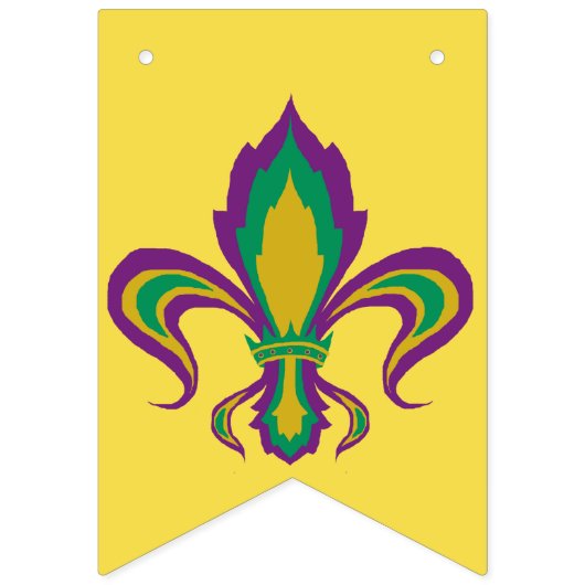 Mardi Gras Fleur De Lis Vlaggetjes (Derde vlag)