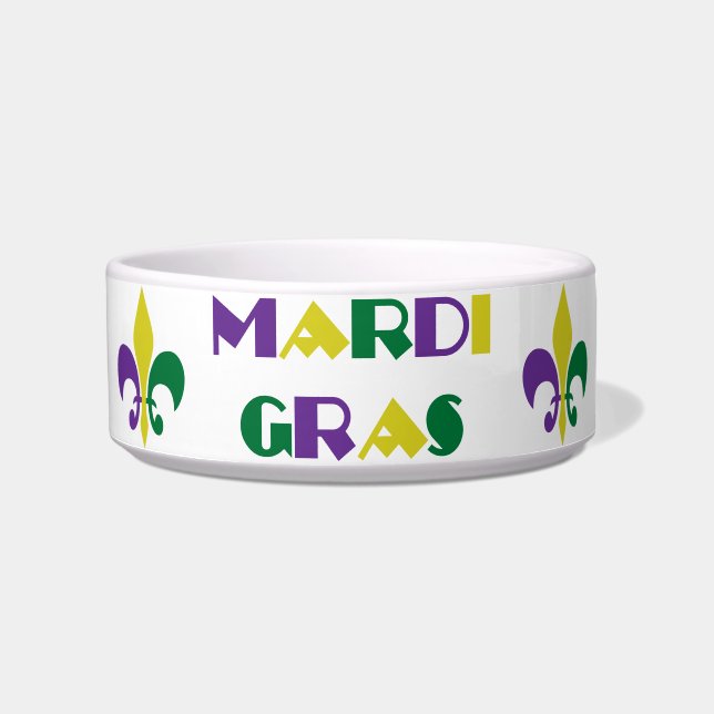 Mardi Gras ~ Fleur De Lis Voerbakje (Voorkant)