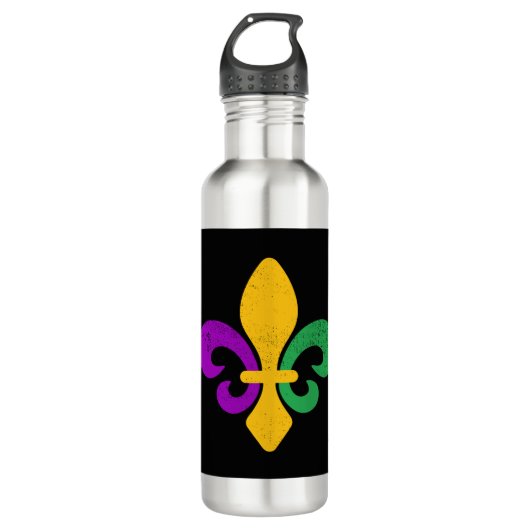 Mardi Gras Fleur De Lis Waterfles (Voorkant)