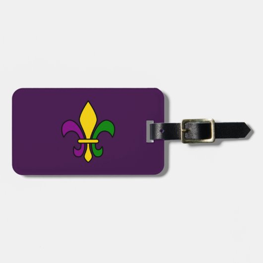 Mardi gras fleur de lys bagagelabel (Voorkant horizontaal)