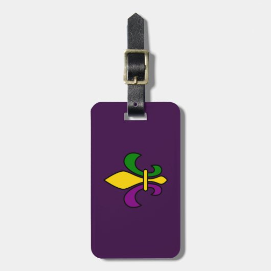 Mardi gras fleur de lys bagagelabel (Voorkant verticaal)
