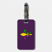 Mardi gras fleur de lys bagagelabel (Achterkant verticaal)