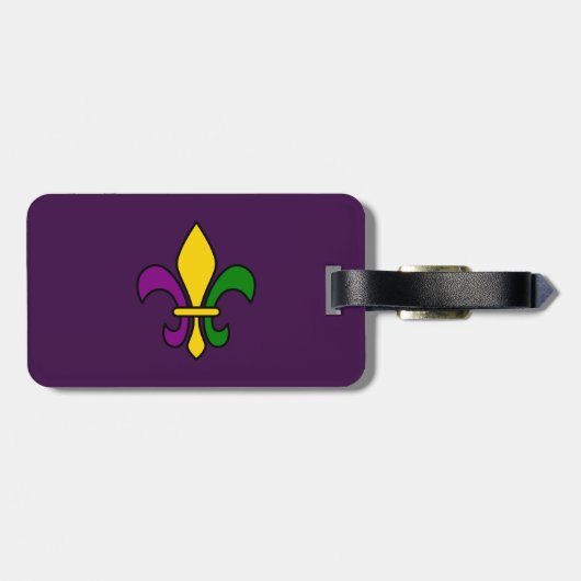 Mardi gras fleur de lys bagagelabel (Achterkant horizontaal)