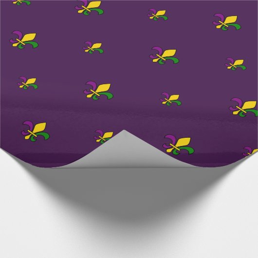 Mardi gras fleur de lys cadeaupapier (Hoek)