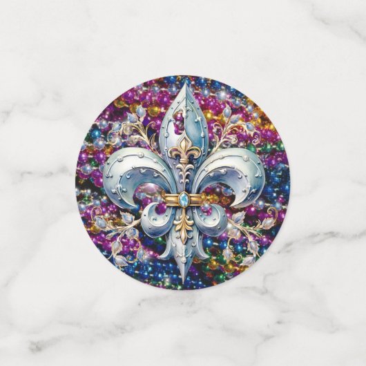 Mardi Gras Fleur de Lys Confetti (Kleine voorkant)