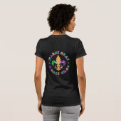 Mardi Gras Fleur de lys Groen Geel Paarse T-shirt (Achterkant volledig)