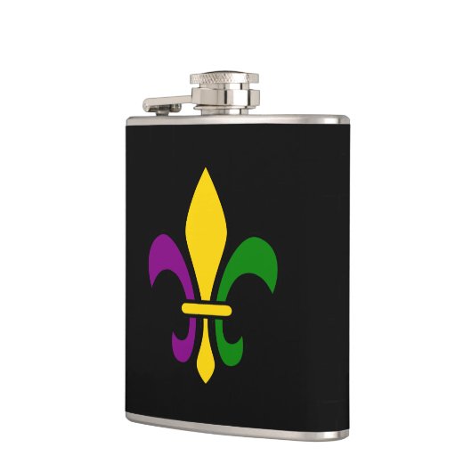 Mardi gras fleur de lys heupfles (Links)