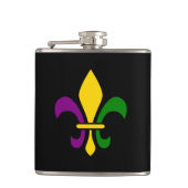 Mardi gras fleur de lys heupfles (Voorkant)