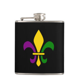 Mardi gras fleur de lys heupfles