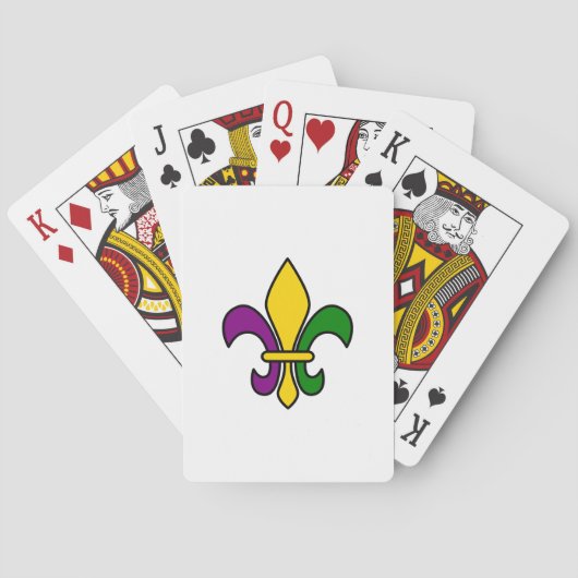 Mardi gras fleur de lys pokerkaarten (Achterkant)