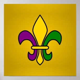 Mardi gras fleur de lys poster