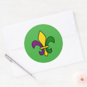 Mardi gras fleur de lys ronde sticker (Envelop)