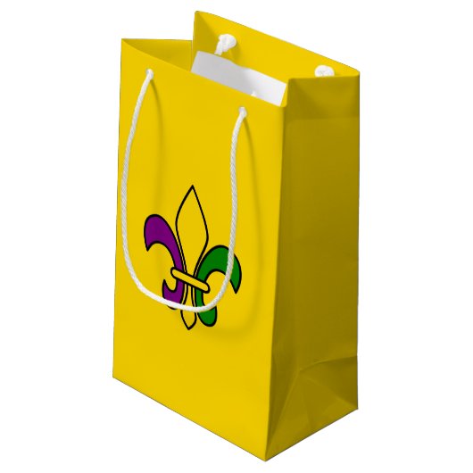 Mardi Gras fleur-de-lys Small Gift Bag Klein Cadeauzakje (Achterkant Gekanteld)