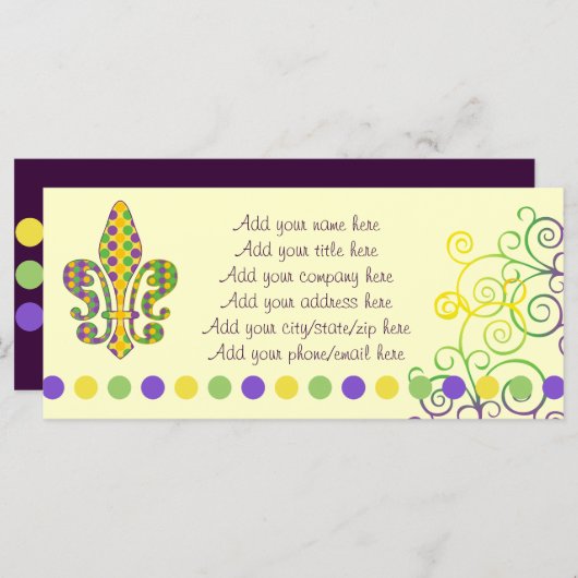 Mardi Gras Fleur de Stippen (Voorkant / Achterkant)