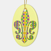 Mardi Gras Fleur de stippen Keramisch Ornament (Links)